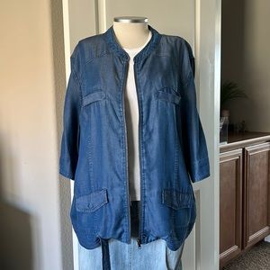 Denim-look top/jacket